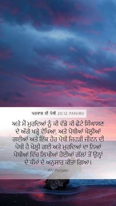 ਪਰਕਾਸ਼ ਦੀ ਪੋਥੀ 20:12 PANIRV Bible Verse Image