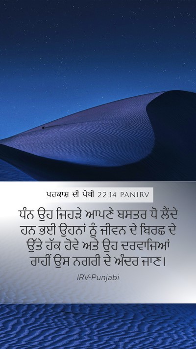 ਪਰਕਾਸ਼ ਦੀ ਪੋਥੀ 22:14 PANIRV Bible Verse Image