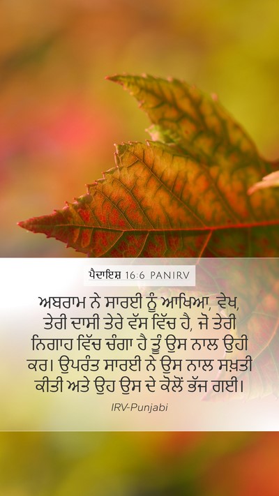 ਪੈਦਾਇਸ਼ 16:6 PANIRV Bible Verse Image
