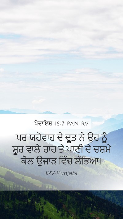 ਪੈਦਾਇਸ਼ 16:7 PANIRV Bible Verse Image