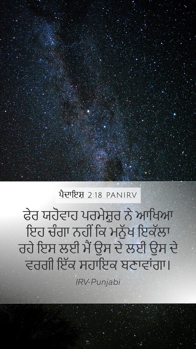 ਪੈਦਾਇਸ਼ 2:18 PANIRV Bible Verse Image