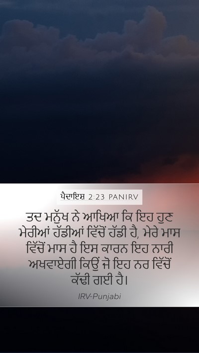 ਪੈਦਾਇਸ਼ 2:23 PANIRV Bible Verse Image