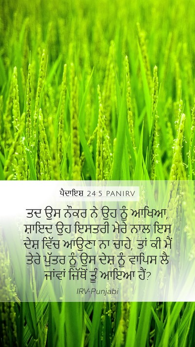 ਪੈਦਾਇਸ਼ 24:5 PANIRV Mobile Phone Wallpaper - ਤਦ ਉਸ ਨੌਕਰ ਨੇ ਉਹ - Mobile Bible Verse Wallpaper