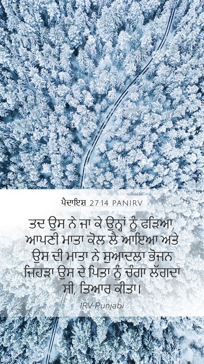 ਪੈਦਾਇਸ਼ 27:14 PANIRV Mobile Phone Wallpaper - ਤਦ ਉਸ ਨੇ ਜਾ ਕੇ - Mobile Bible Verse Wallpaper