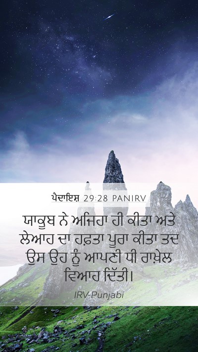 ਪੈਦਾਇਸ਼ 29:28 PANIRV Bible Verse Image