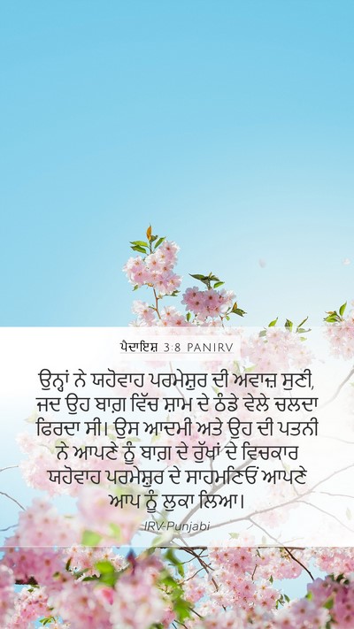 ਪੈਦਾਇਸ਼ 3:8 PANIRV Mobile Phone Wallpaper - ਉਨ੍ਹਾਂ ਨੇ ਯਹੋਵਾਹ - Mobile Bible Verse Wallpaper