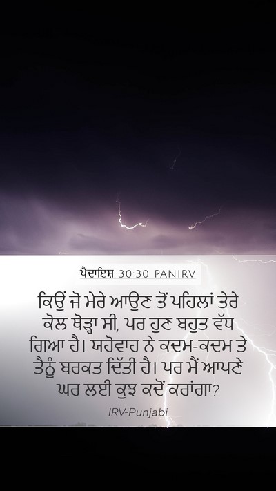 ਪੈਦਾਇਸ਼ 30:30 PANIRV Bible Verse Image