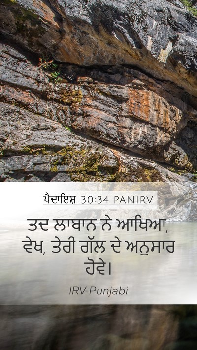 ਪੈਦਾਇਸ਼ 30:34 PANIRV Mobile Phone Wallpaper - ਤਦ ਲਾਬਾਨ ਨੇ ਆਖਿਆ, - Mobile Bible Verse Wallpaper