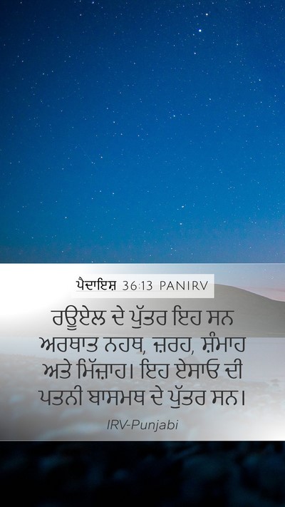 ਪੈਦਾਇਸ਼ 36:13 PANIRV Bible Verse Image