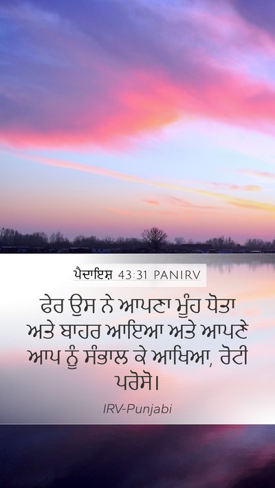 ਪੈਦਾਇਸ਼ 43:31 PANIRV Mobile Phone Wallpaper - ਫੇਰ ਉਸ ਨੇ ਆਪਣਾ ਮੂੰਹ - Mobile Bible Verse Wallpaper