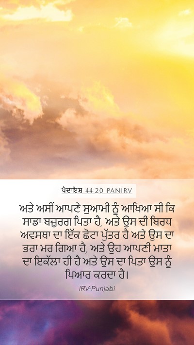 ਪੈਦਾਇਸ਼ 44:20 PANIRV Bible Verse Image
