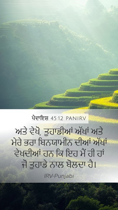 ਪੈਦਾਇਸ਼ 45:12 PANIRV Mobile Phone Wallpaper - ਅਤੇ ਵੇਖੋ, ਤੁਹਾਡੀਆਂ - Mobile Bible Verse Wallpaper