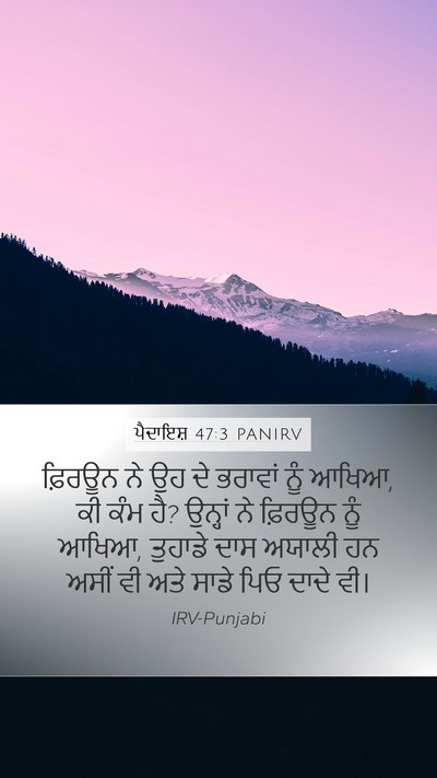 ਪੈਦਾਇਸ਼ 47:3 PANIRV Bible Verse Image