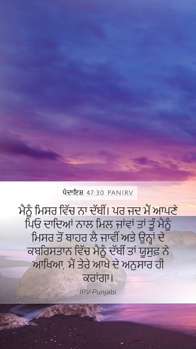 ਪੈਦਾਇਸ਼ 47:30 PANIRV Bible Verse Image