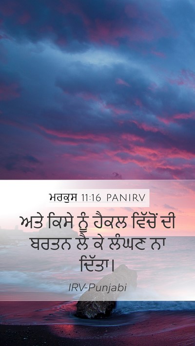ਮਰਕੁਸ 11:16 PANIRV Mobile Phone Wallpaper - ਅਤੇ ਕਿਸੇ ਨੂੰ ਹੈਕਲ - Mobile Bible Verse Wallpaper