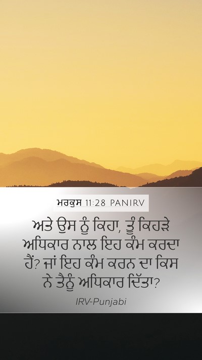 ਮਰਕੁਸ 11:28 PANIRV Bible Verse Image