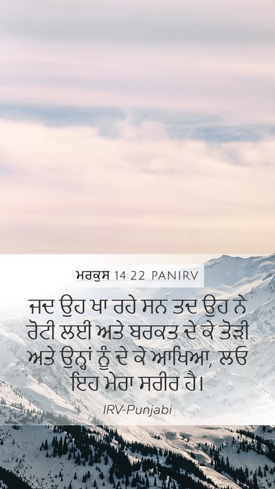 ਮਰਕੁਸ 14:22 PANIRV Bible Verse Image