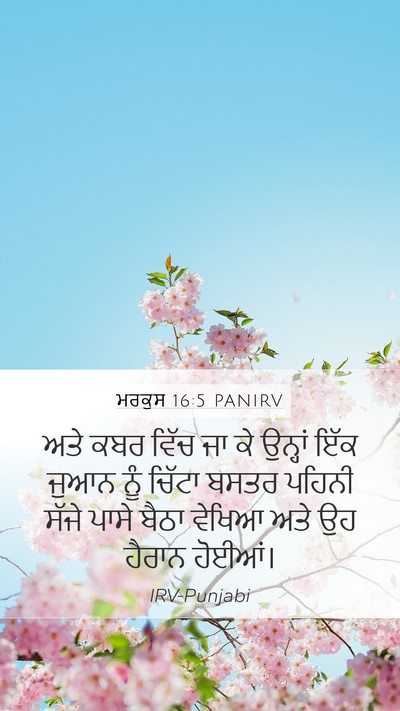 ਮਰਕੁਸ 16:5 PANIRV Bible Verse Image