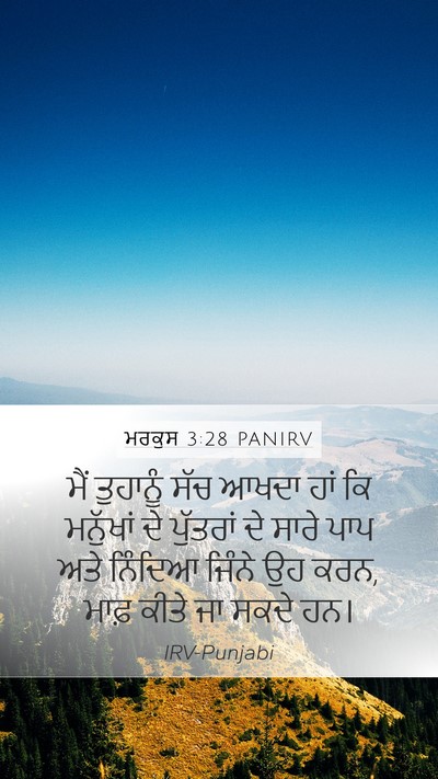 ਮਰਕੁਸ 3:28 PANIRV Bible Verse Image