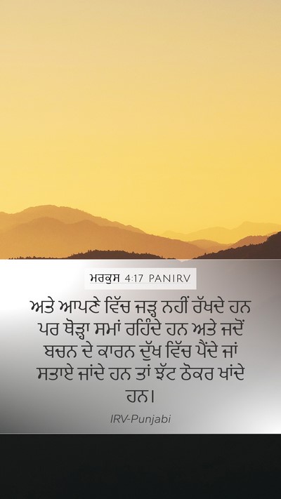 ਮਰਕੁਸ 4:17 PANIRV Bible Verse Image