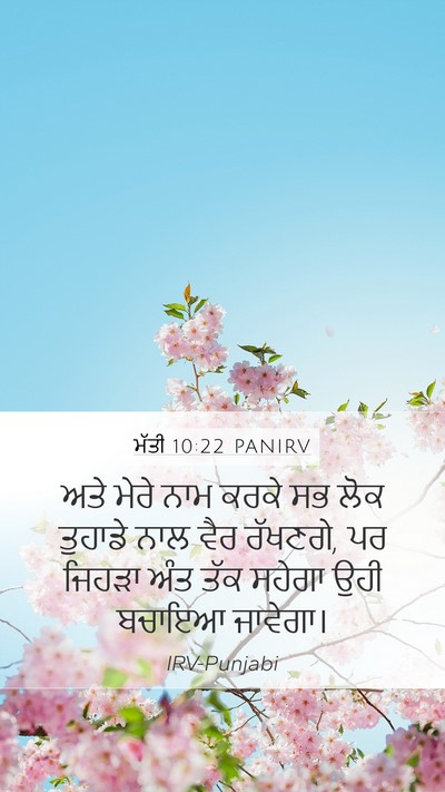 ਮੱਤੀ 10:22 PANIRV Bible Verse Image