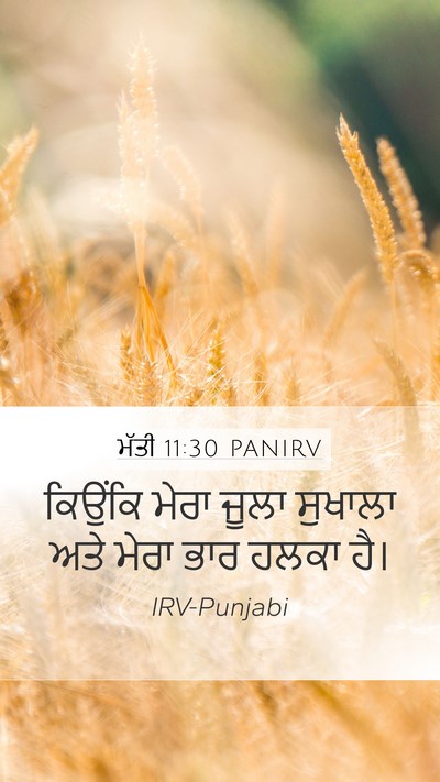ਮੱਤੀ 11:30 PANIRV Mobile Phone Wallpaper - ਕਿਉਂਕਿ ਮੇਰਾ ਜੂਲਾ - Mobile Bible Verse Wallpaper
