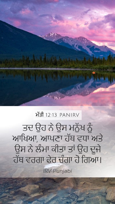 ਮੱਤੀ 12:13 PANIRV Mobile Phone Wallpaper - ਤਦ ਉਹ ਨੇ ਉਸ ਮਨੁੱਖ - Mobile Bible Verse Wallpaper