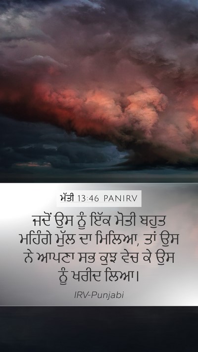 ਮੱਤੀ 13:46 PANIRV Mobile Phone Wallpaper - ਜਦੋਂ ਉਸ ਨੂੰ ਇੱਕ - Mobile Bible Verse Wallpaper