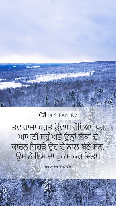 ਮੱਤੀ 14:9 PANIRV Mobile Phone Wallpaper - ਤਦ ਰਾਜਾ ਬਹੁਤ ਉਦਾਸ - Mobile Bible Verse Wallpaper