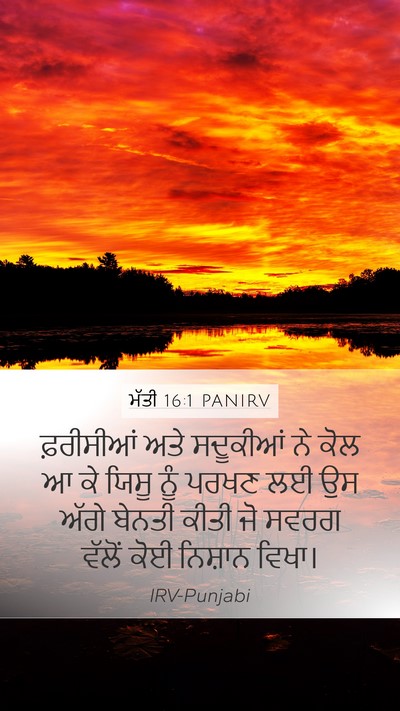 ਮੱਤੀ 16:1 PANIRV Mobile Phone Wallpaper - ਫ਼ਰੀਸੀਆਂ ਅਤੇ - Mobile Bible Verse Wallpaper