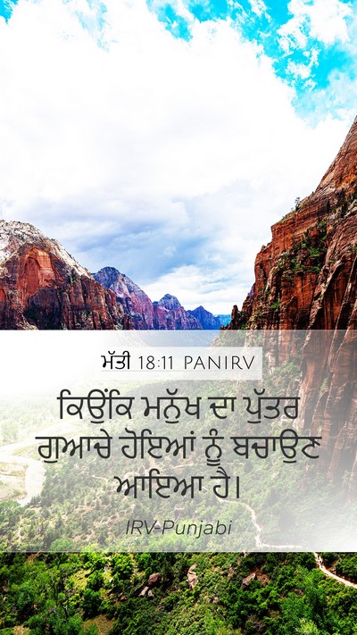 ਮੱਤੀ 18:11 PANIRV Mobile Phone Wallpaper - ਕਿਉਂਕਿ ਮਨੁੱਖ ਦਾ - Mobile Bible Verse Wallpaper