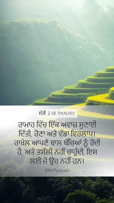 ਮੱਤੀ 2:18 PANIRV Mobile Phone Wallpaper - ਰਾਮਾਹ ਵਿੱਚ ਇੱਕ - Mobile Bible Verse Wallpaper
