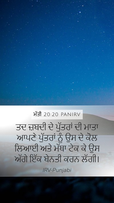 ਮੱਤੀ 20:20 PANIRV Bible Verse Image
