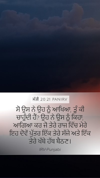 ਮੱਤੀ 20:21 PANIRV Bible Verse Image