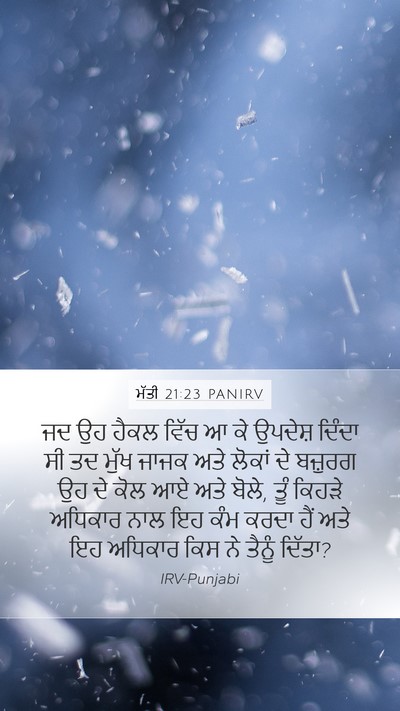 ਮੱਤੀ 21:23 PANIRV Bible Verse Image