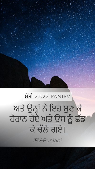 ਮੱਤੀ 22:22 PANIRV Bible Verse Image