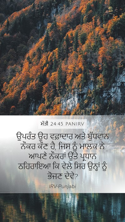 ਮੱਤੀ 24:45 PANIRV Bible Verse Image