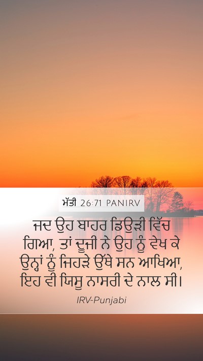 ਮੱਤੀ 26:71 PANIRV Mobile Phone Wallpaper - ਜਦ ਉਹ ਬਾਹਰ ਡਿਉੜੀ - Mobile Bible Verse Wallpaper