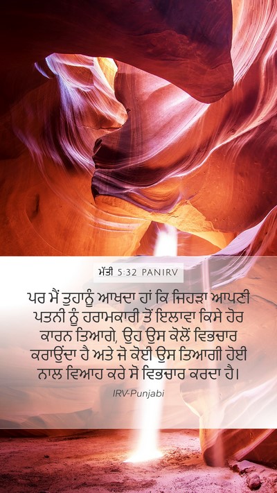 ਮੱਤੀ 5:32 PANIRV Mobile Phone Wallpaper - ਪਰ ਮੈਂ ਤੁਹਾਨੂੰ - Mobile Bible Verse Wallpaper