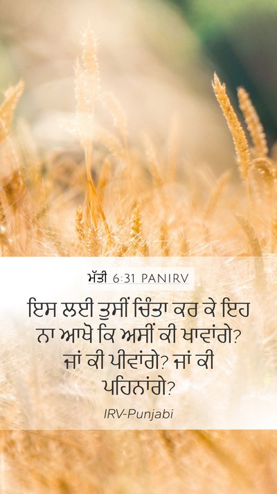 ਮੱਤੀ 6:31 PANIRV Bible Verse Image