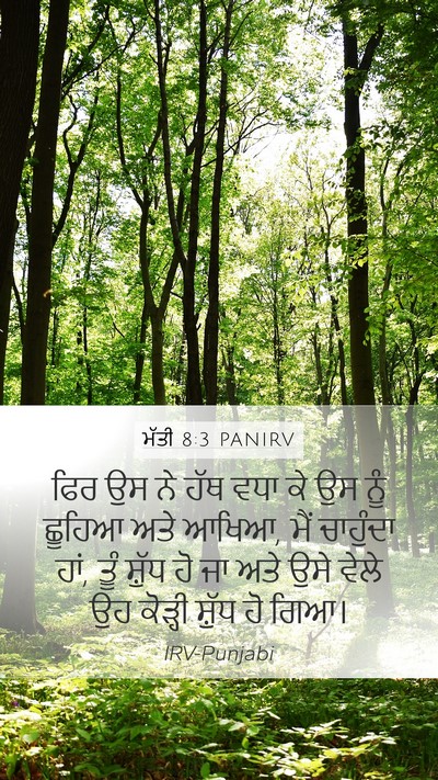 ਮੱਤੀ 8:3 PANIRV Mobile Phone Wallpaper - ਫਿਰ ਉਸ ਨੇ ਹੱਥ ਵਧਾ - Mobile Bible Verse Wallpaper