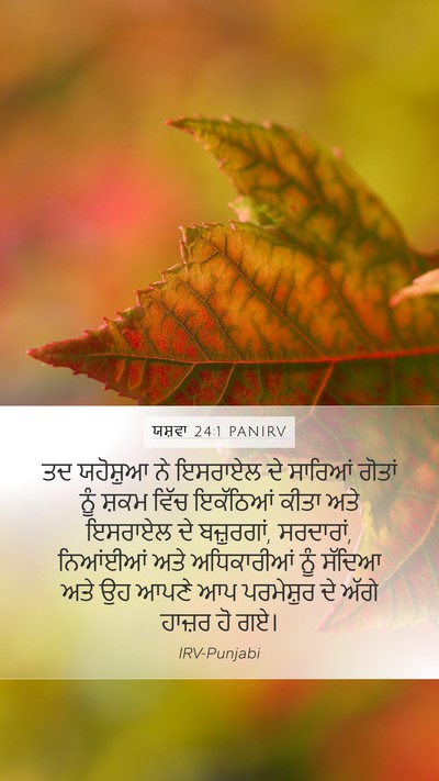 ਯਸ਼ਵਾ 24:1 PANIRV Mobile Phone Wallpaper - ਤਦ ਯਹੋਸ਼ੁਆ ਨੇ - Mobile Bible Verse Wallpaper