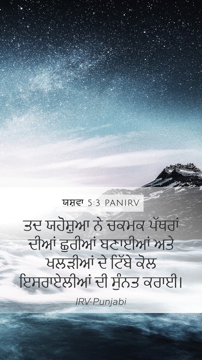 ਯਸ਼ਵਾ 5:3 PANIRV Mobile Phone Wallpaper - ਤਦ ਯਹੋਸ਼ੁਆ ਨੇ ਚਕਮਕ - Mobile Bible Verse Wallpaper