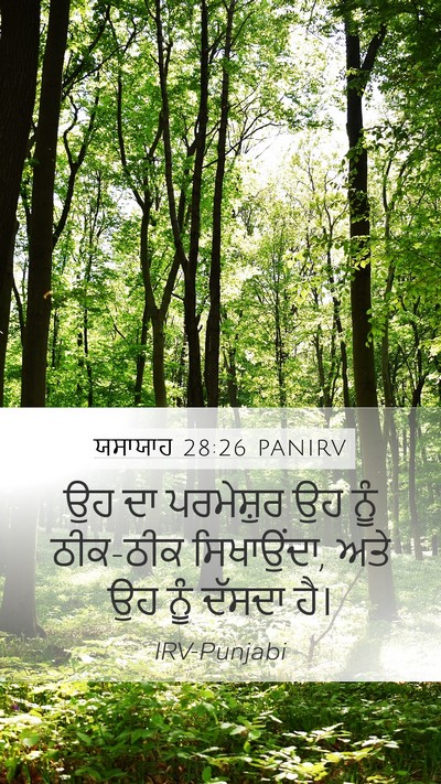 ਯਸਾਯਾਹ 28:26 PANIRV Mobile Phone Wallpaper - ਉਹ ਦਾ ਪਰਮੇਸ਼ੁਰ ਉਹ - Mobile Bible Verse Wallpaper
