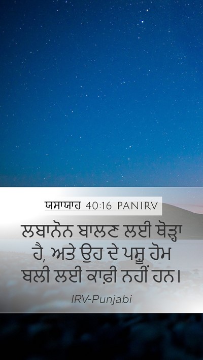 ਯਸਾਯਾਹ 40:16 PANIRV Bible Verse Image