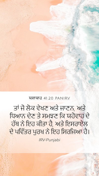 ਯਸਾਯਾਹ 41:20 PANIRV Mobile Phone Wallpaper - ਤਾਂ ਜੋ ਲੋਕ ਵੇਖਣ ਅਤੇ - Mobile Bible Verse Wallpaper