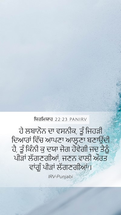 ਯਿਰਮਿਯਾਹ 22:23 PANIRV Bible Verse Image