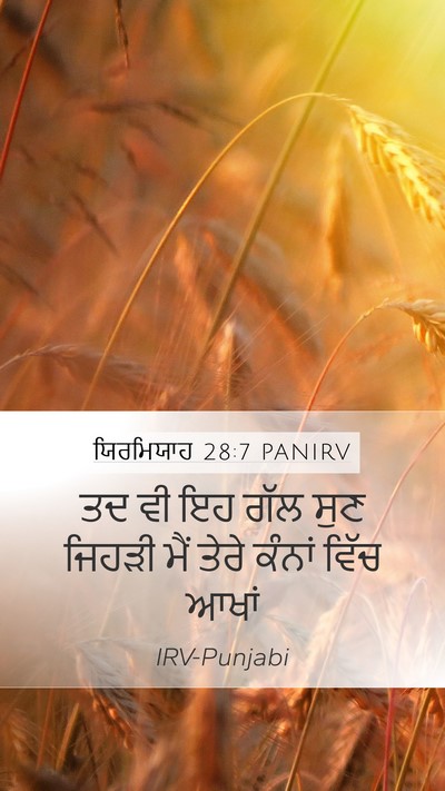 ਯਿਰਮਿਯਾਹ 28:7 PANIRV Mobile Phone Wallpaper - ਤਦ ਵੀ ਇਹ ਗੱਲ ਸੁਣ - Mobile Bible Verse Wallpaper