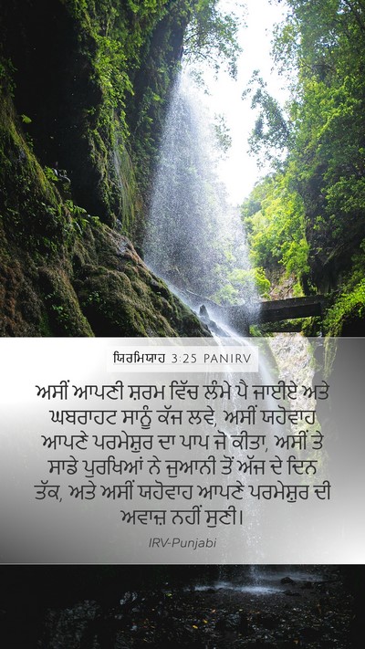 ਯਿਰਮਿਯਾਹ 3:25 PANIRV Mobile Phone Wallpaper - ਅਸੀਂ ਆਪਣੀ ਸ਼ਰਮ - Mobile Bible Verse Wallpaper