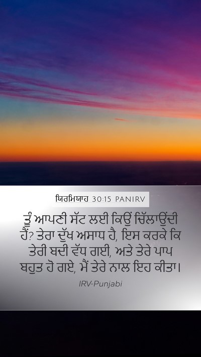 ਯਿਰਮਿਯਾਹ 30:15 PANIRV Bible Verse Image
